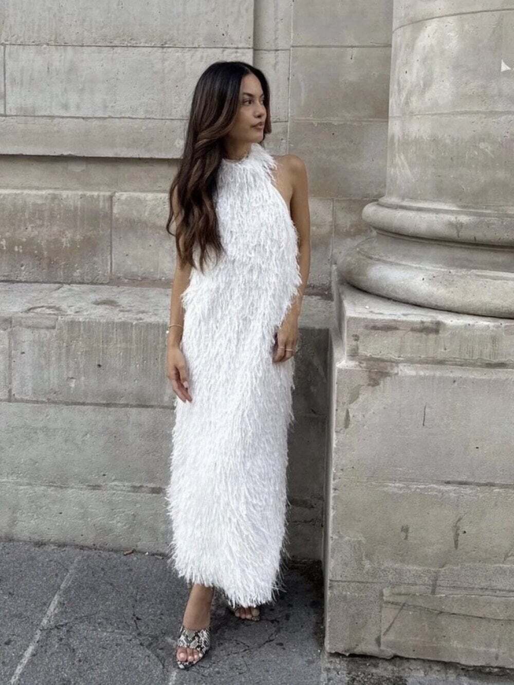 Zara ZW Collection Halter Dress NWT White Size Small